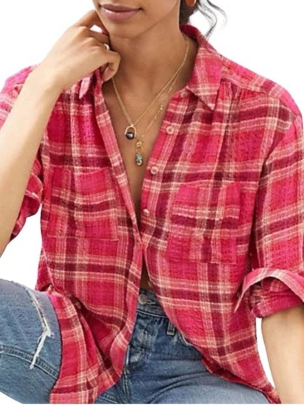Anthropologie Pilcro Plaid button up size small.  NWOT
